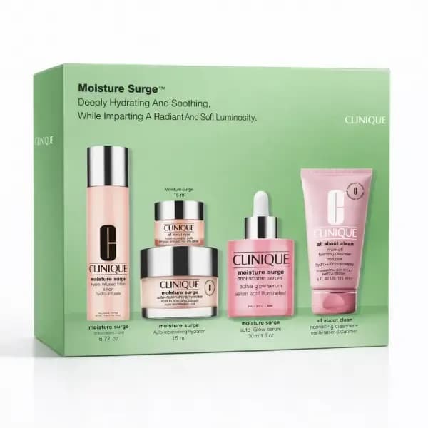 ست 5 عددی آبرسان کلینیک اصل آبرسانی عمیقClinique Moisture Surge 5Piece Hydration Skincare Setمناسب برای انواع پوست