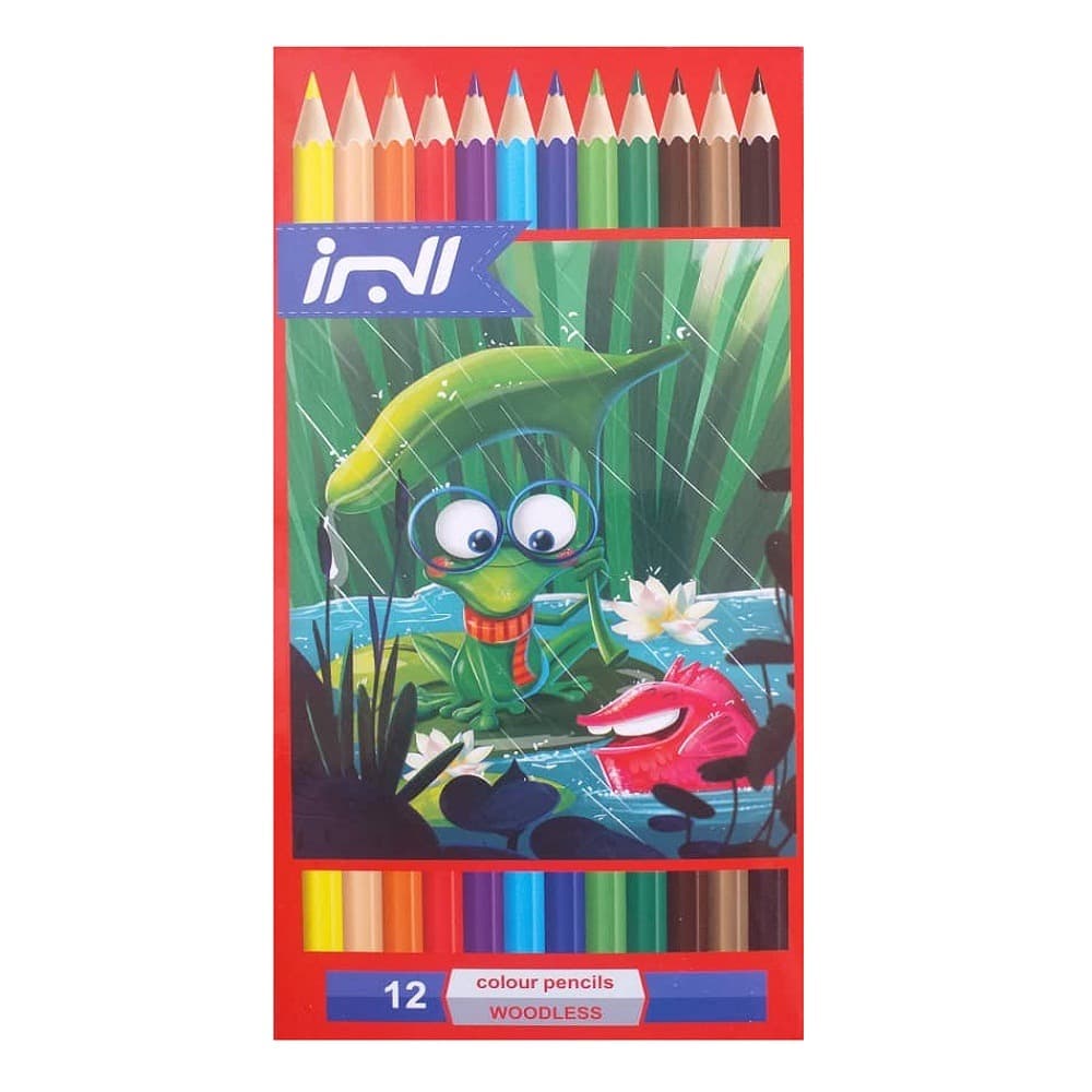 مداد رنگی 12 رنگ البرز مدل woodless