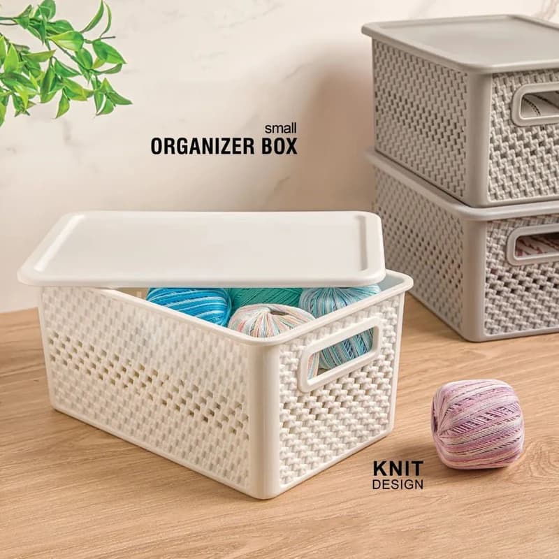 باکس نظم دهنده دربدار کوچک طرح بافت لیمون مدل الوان کد 215635 — تصویر ۳