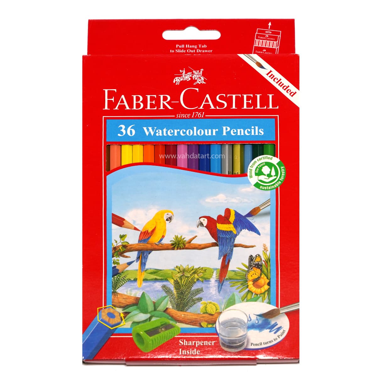 مداد رنگی 36 رنگ آبرنگی فابر کاستل مدل Watercolour Pencils