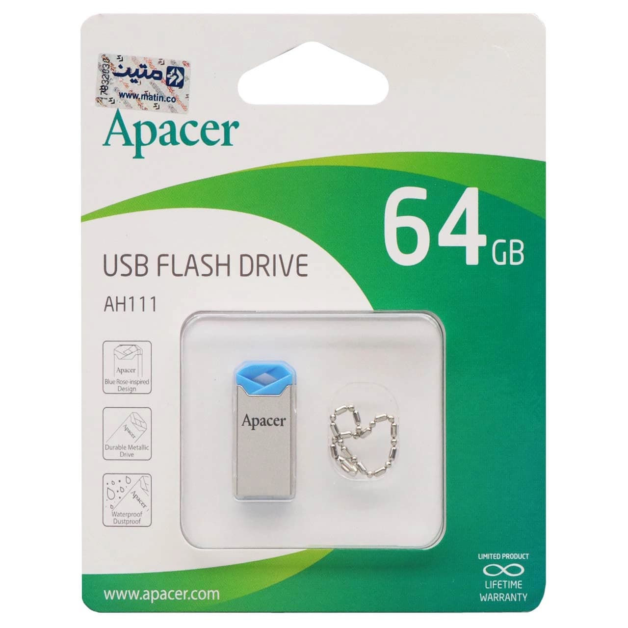 Apacer AH111 USB2.0 Flash Memory-64GB (گارانتی متین)