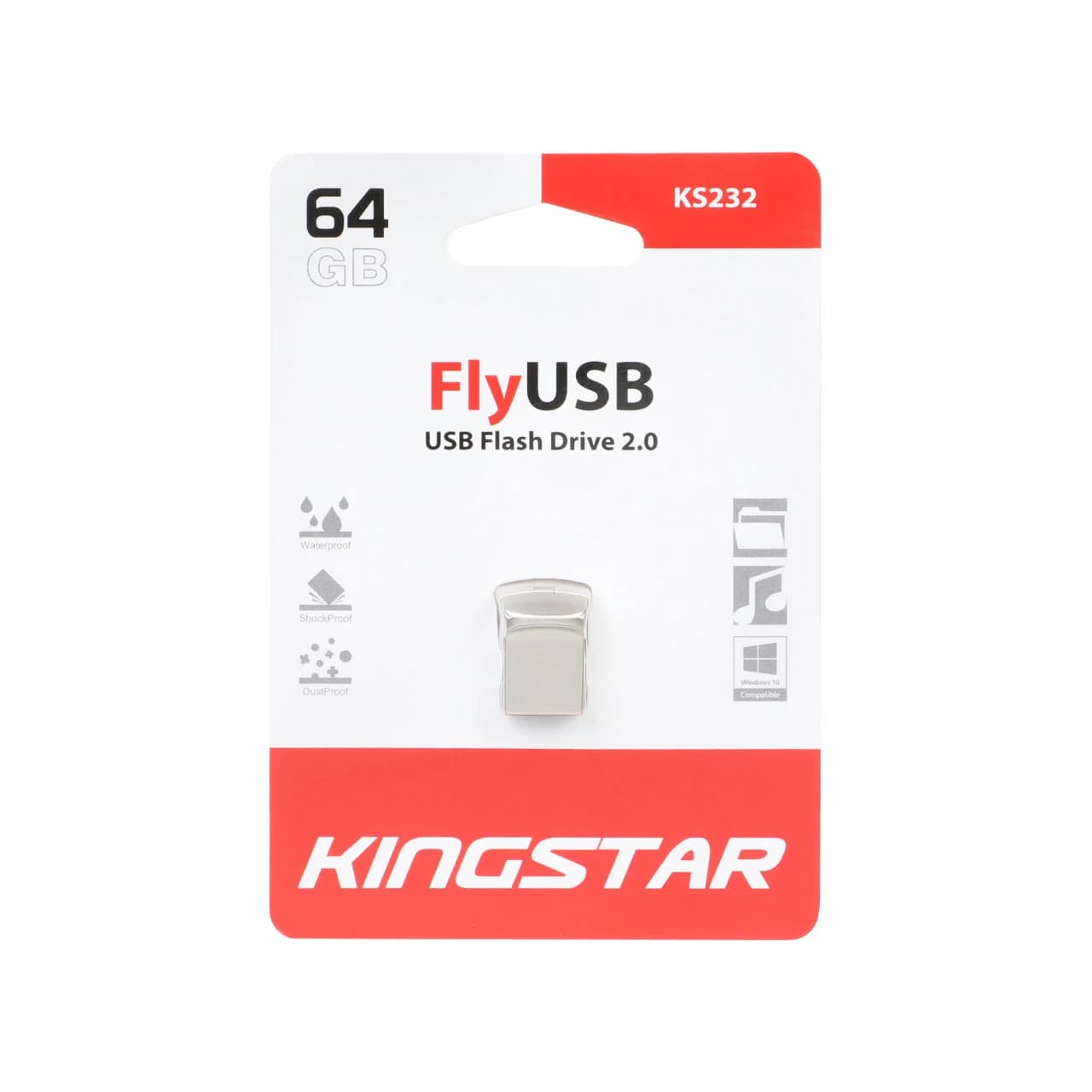 KingStar Fly KS232 USB2.0 Flash Memory – 64GB (گارانتی متین) – نقره ای — تصویر ۲