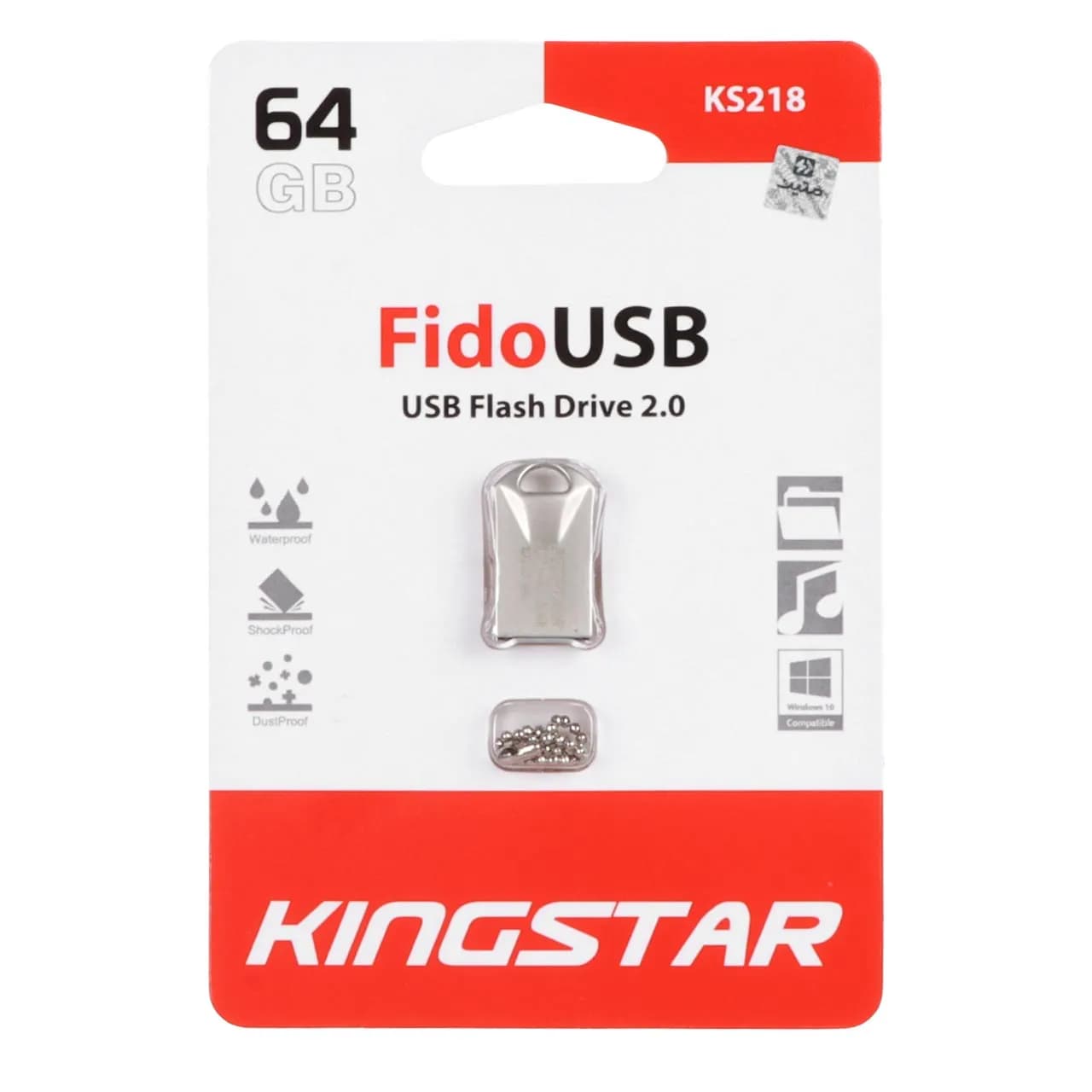 KingStar Fido KS218 USB2.0 Flash Memory – 64GB (گارانتی متین) نقره ای