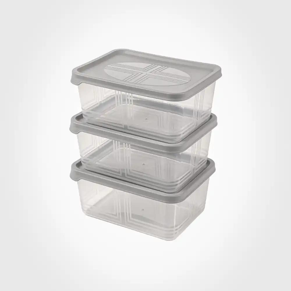 ظرف مستطیل 1/3 لیتر 3 عددی لیمون کد 240600