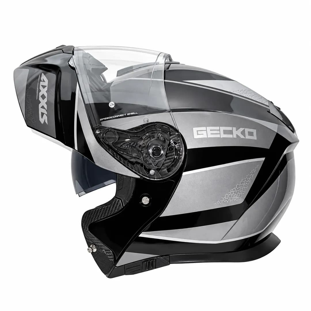 کلاه کاسکت فک متحرک اکسیس مدل GECKO GRAY BLACK — تصویر ۴