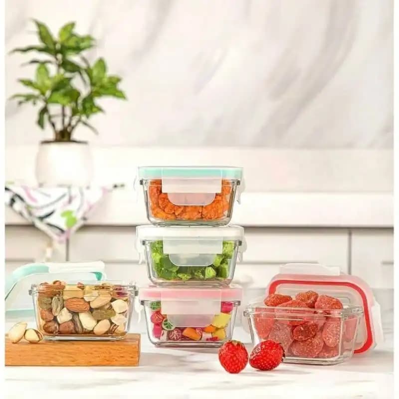 ظرف شیشه ای دربدار مستطیل دربدار180میلی لیتر لیمون کد 244435 — تصویر ۲