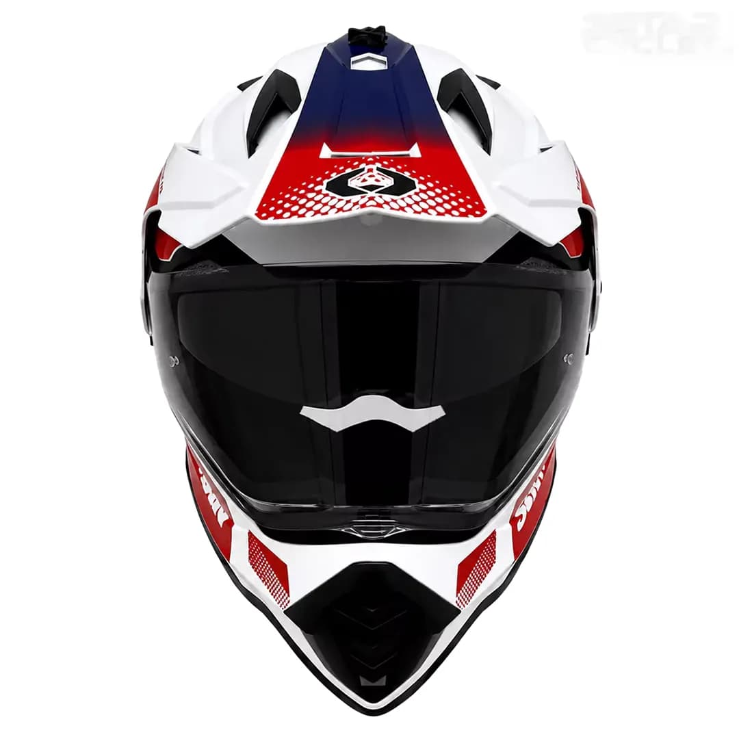 کلاه کاسکت ادونچری سومان مدل M10 FUSION RED BLUE — تصویر ۳