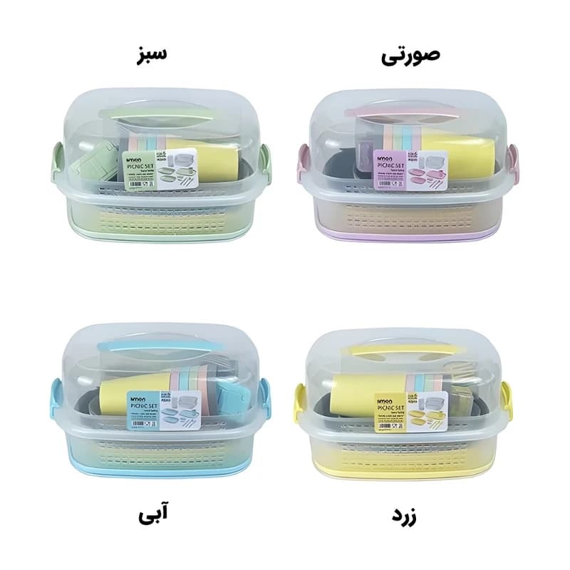 سرویس مسافرتی 42 پارچه لیمون مدل الوان پاستیلی کد 243827 — تصویر ۳
