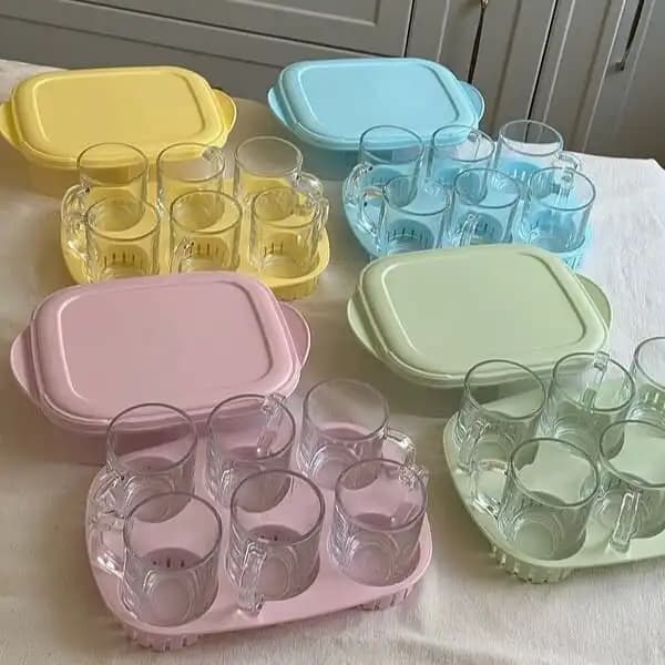 ست چای خوری 6 نفره مسافرتی لیمون مدل الوان پاستیلی کد 244027 — تصویر ۳