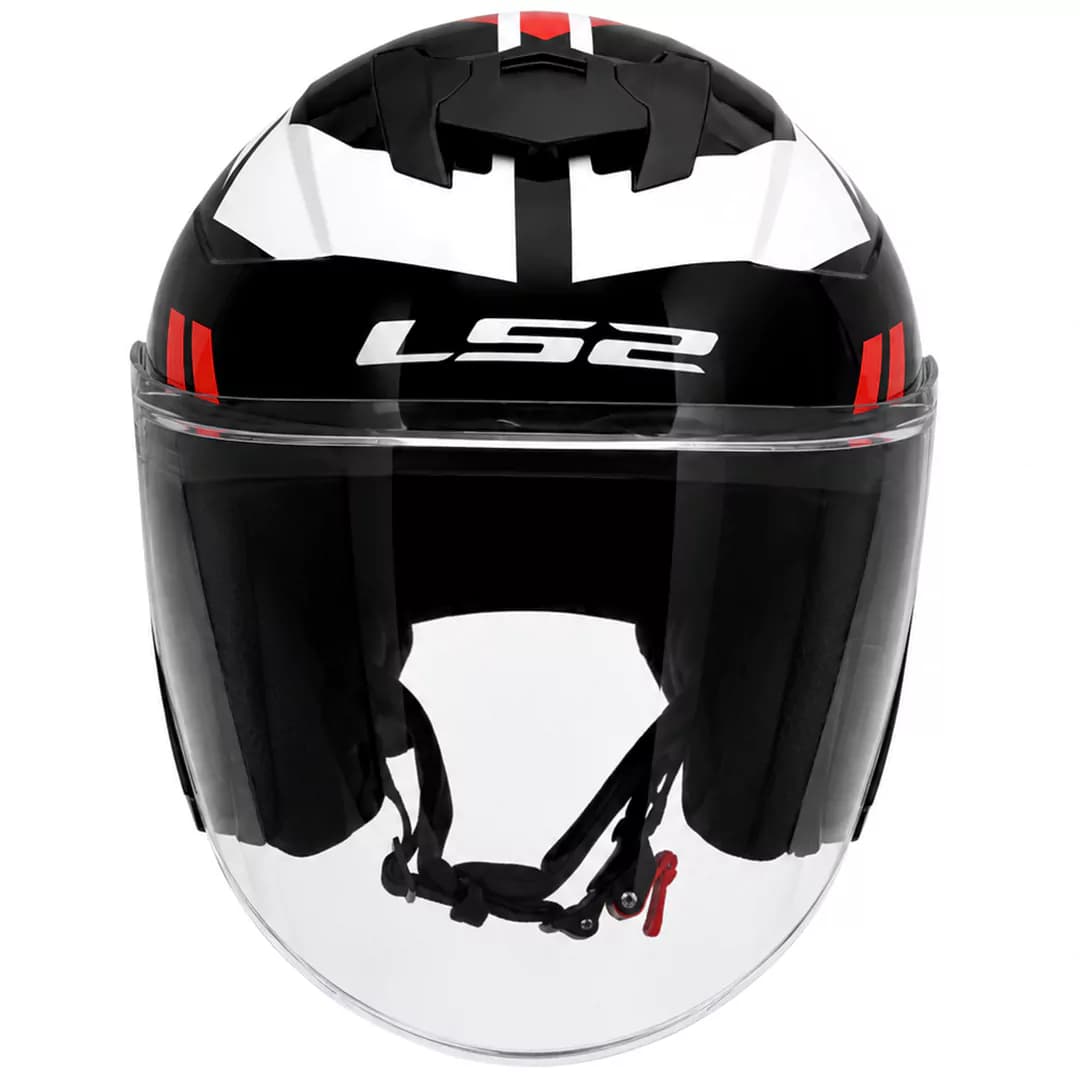 کلاه کاسکت بدون فک LS2 مدل COMPASS BLACK WHITE RED 626 — تصویر ۶
