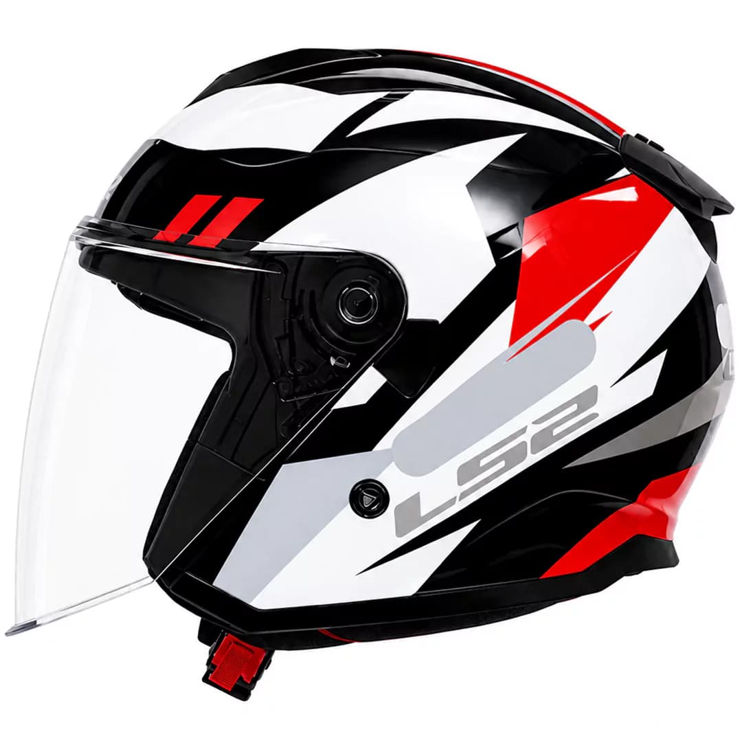 کلاه کاسکت بدون فک LS2 مدل COMPASS BLACK WHITE RED 626 — تصویر ۳