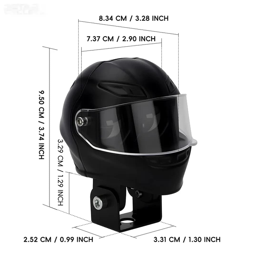 پروژکتور طرح کلاه کاسکت لنزو مدل Foglamp Matt Black — تصویر ۴