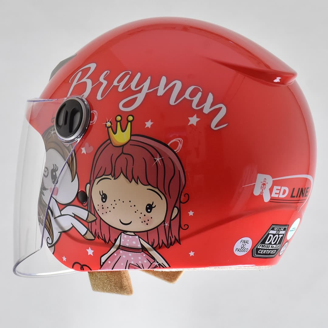 کلاه کاسکت بدون فک بچگانه ردلاین مدل 6-908 BRIGHT RED PRINCESS — تصویر ۵