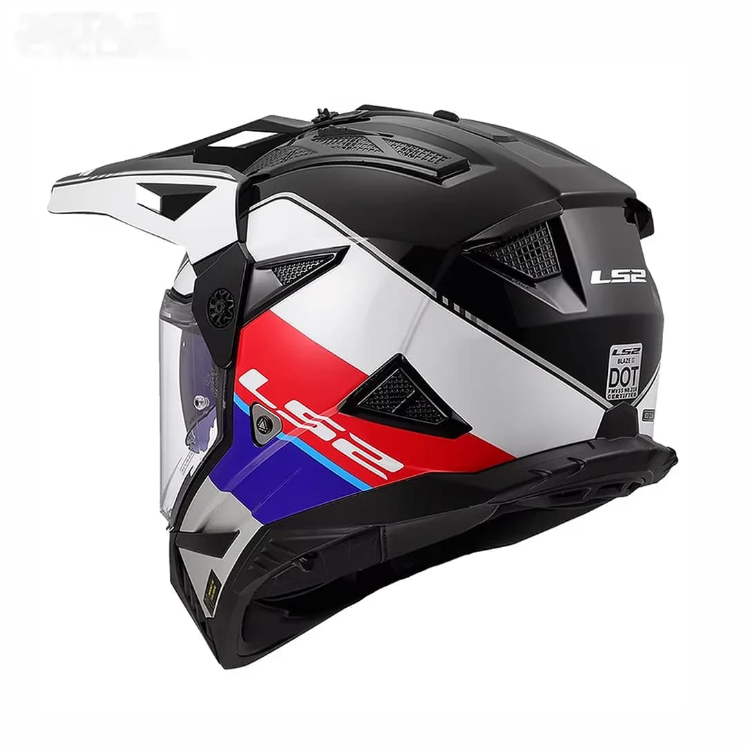 کلاه کاسکت ادونچری ال اس 2 مدل MX702 PIONER II BLACK RED WHITE GRAY — تصویر ۶