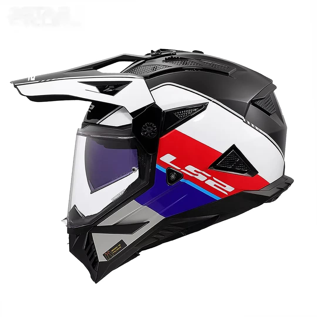 کلاه کاسکت ادونچری ال اس 2 مدل MX702 PIONER II BLACK RED WHITE GRAY — تصویر ۳