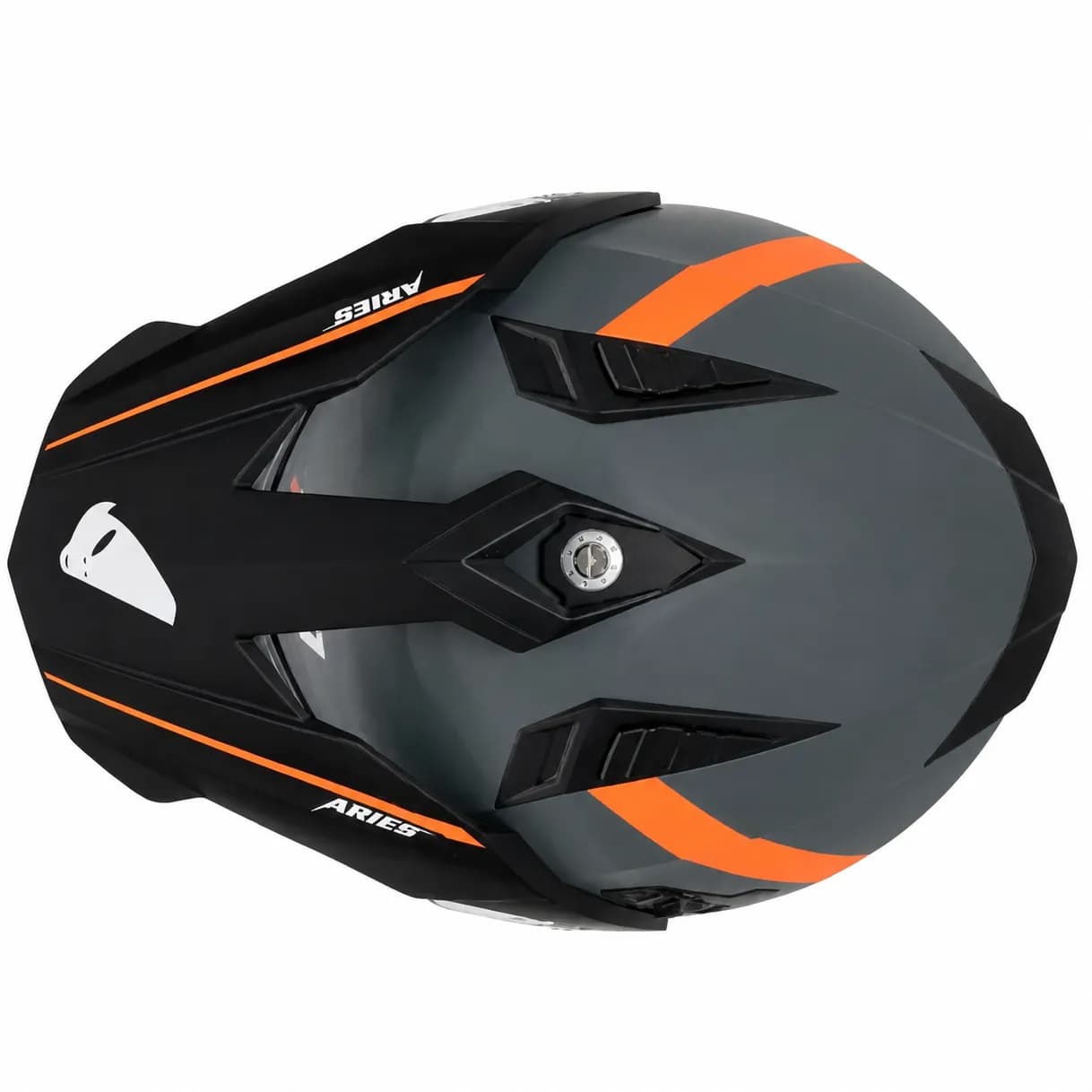 کلاه کاسکت ادونچری یوفو مدل ARIES MATT GRAY BLACK ORANGE — تصویر ۷