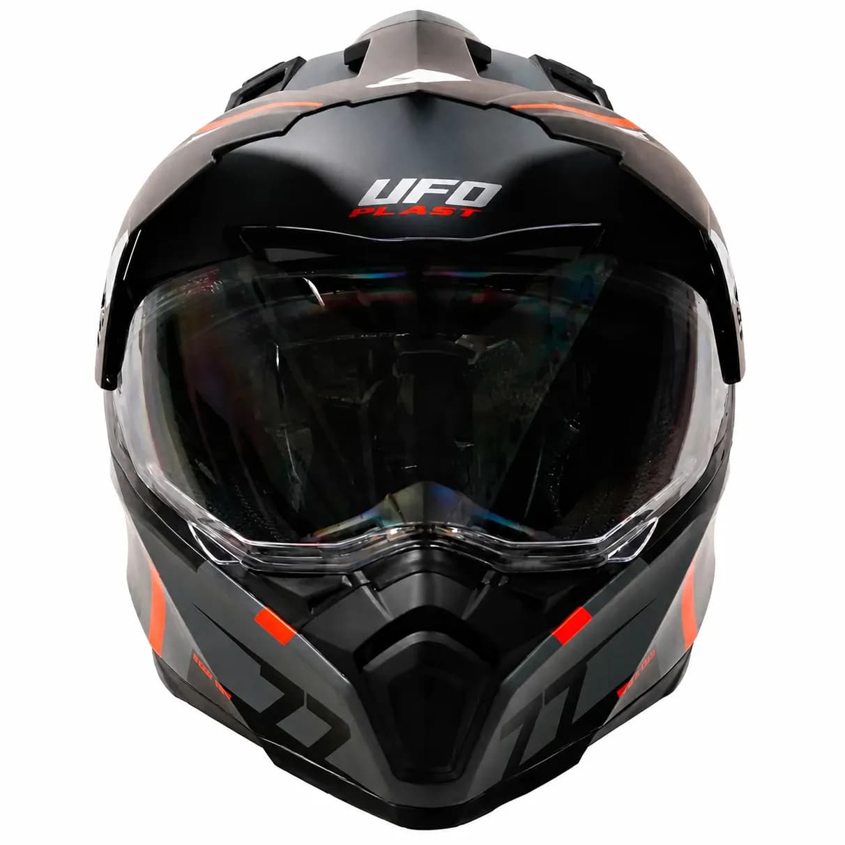 کلاه کاسکت ادونچری یوفو مدل ARIES MATT GRAY BLACK ORANGE — تصویر ۸