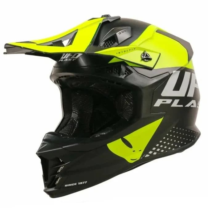 کلاه کاسکت کراسی یوفو مدل INTREPID MATT BLACK PHOSPHORIC
