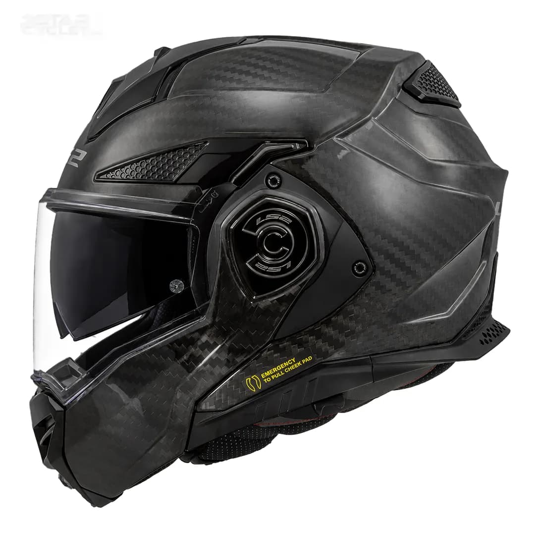 کلاه کاسکت فول متحرک ال اس 2 مدل ADVANT-X CARBON MATT BLACK — تصویر ۵