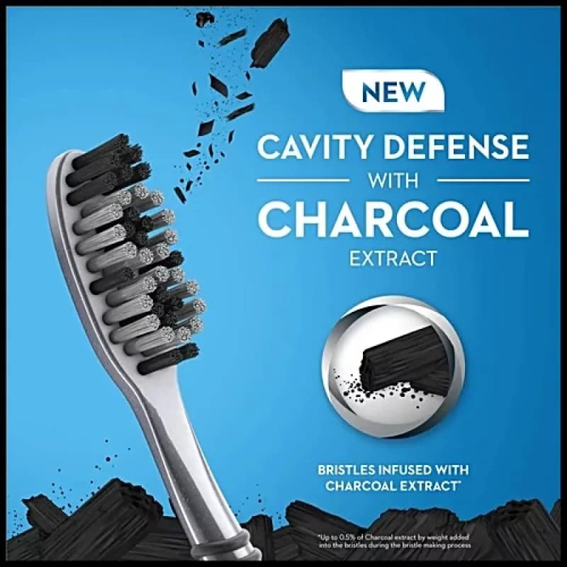 مسواک اورال-بی مدل CHARCOAL CAVITY DEFENSE با برس نرم بسته 4 عددی — تصویر ۴