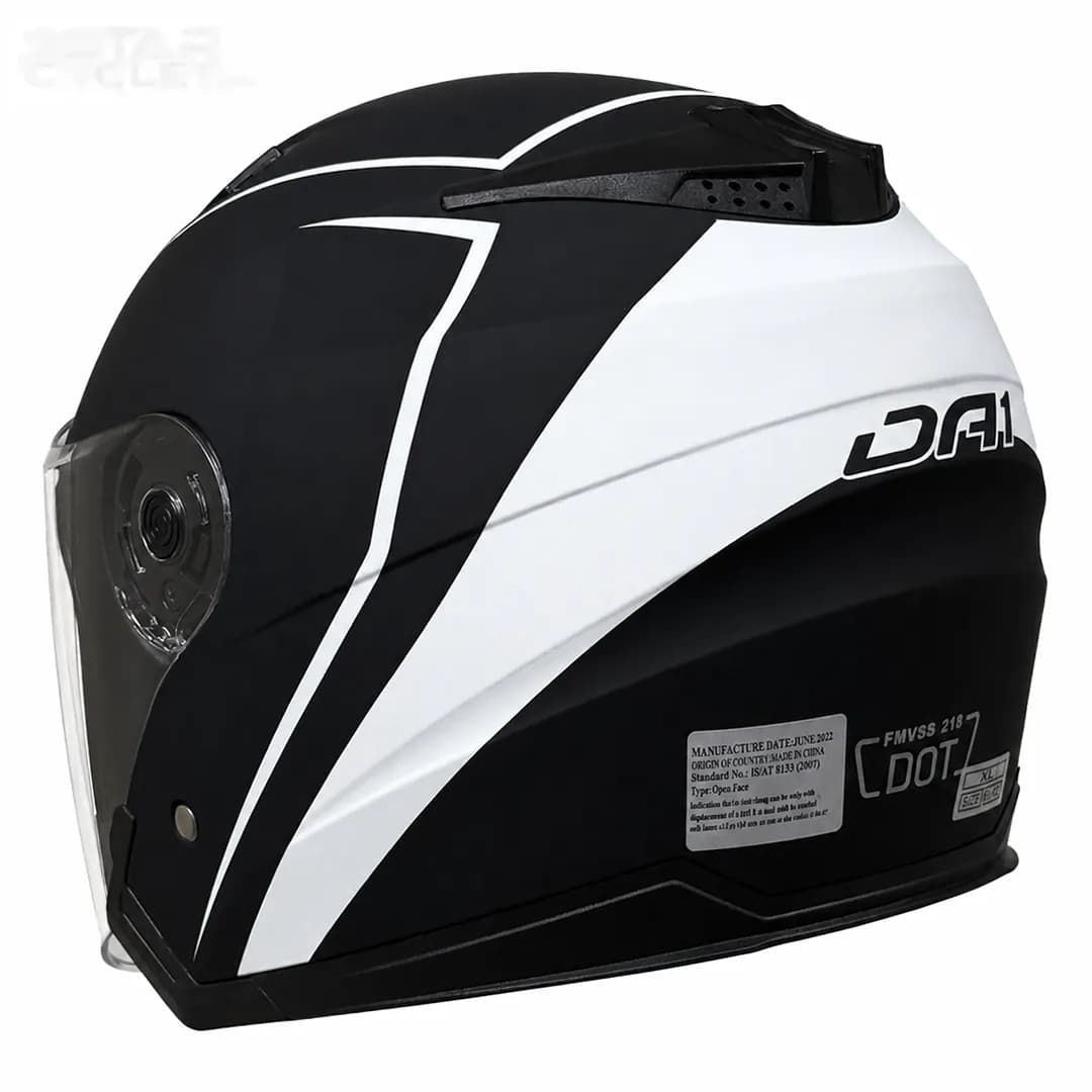 کلاه کاسکت بدون فک دی ای وان مدل 403MATT BLACK WHITE — تصویر ۶