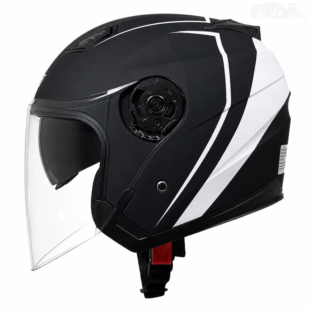 کلاه کاسکت بدون فک دی ای وان مدل 403MATT BLACK WHITE — تصویر ۳