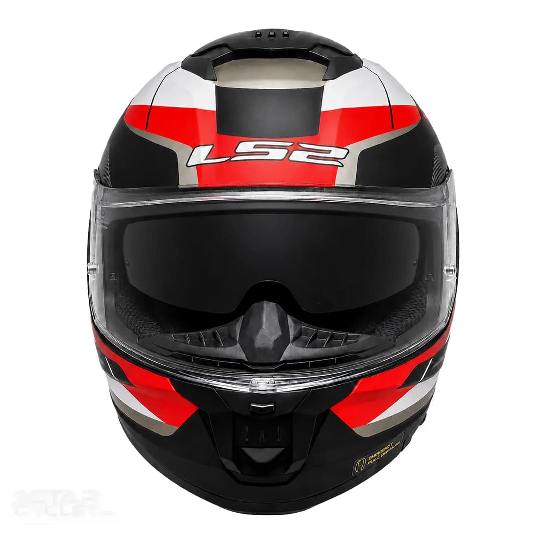 کلاه کاسکت فک ثابت ال اس 2 مدل STREAM2 FF808-2 MATT BLACK RED WHITE — تصویر ۴