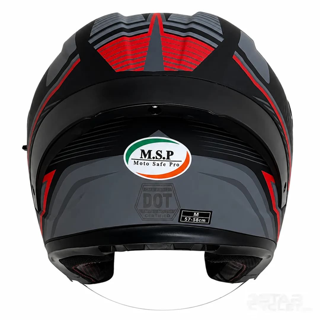 کلاه کاسکت بدون فک ام اس پی مدل 336MATT GRAY BLACK RED — تصویر ۶