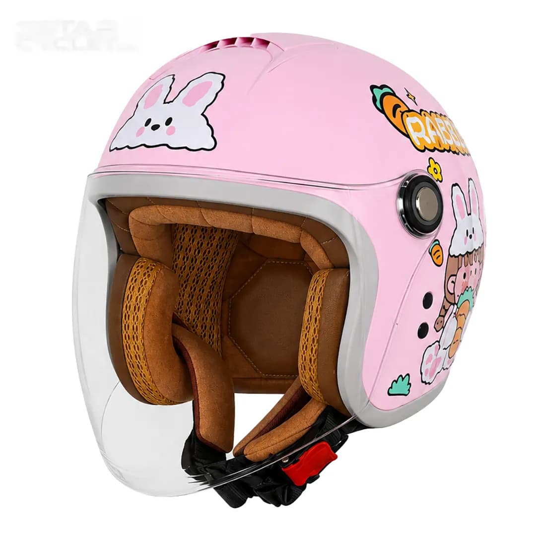 کلاه کاسکت بدون فک بچگانه ردلاین مدل 1-910 BRIGHT PINK RABBIT — تصویر ۲