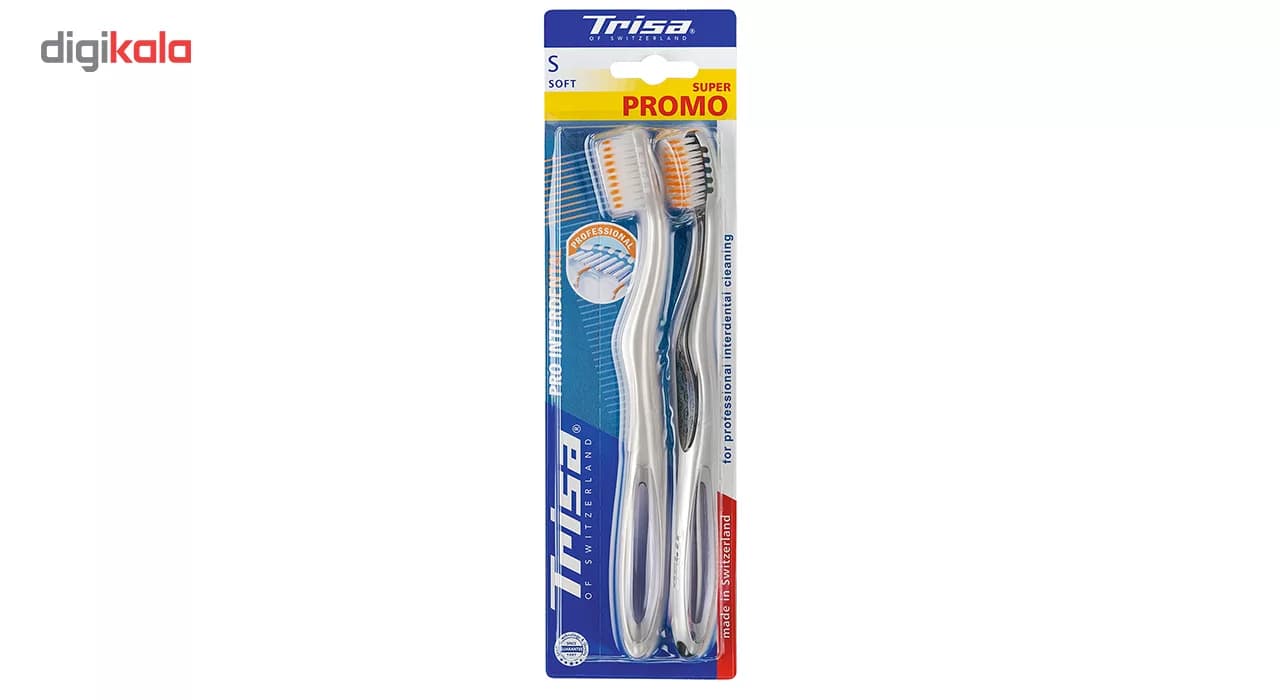 مسواک تریزا مدل Pro Interdental با برس نرم بسته 2 عددی — تصویر ۳