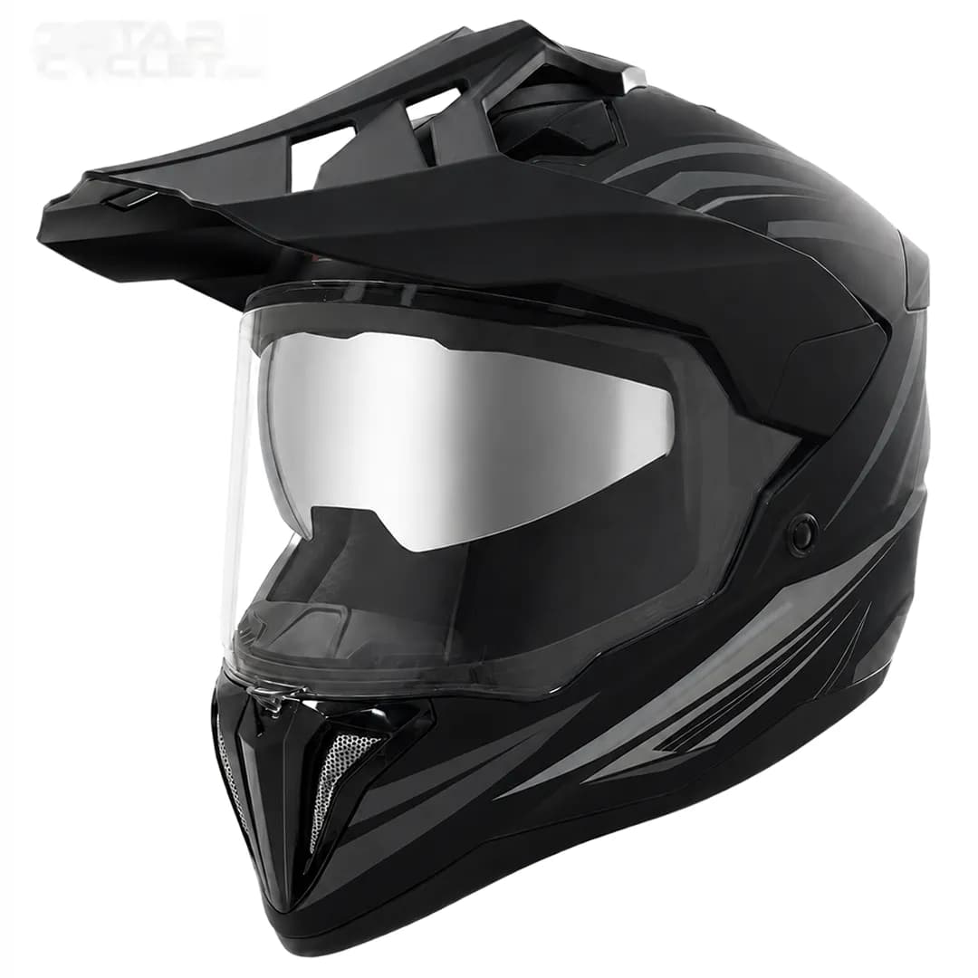 کلاه کاسکت ادونچری ردلاین مدل 6-760 MATT BLACK DARK GRAY PRISM
