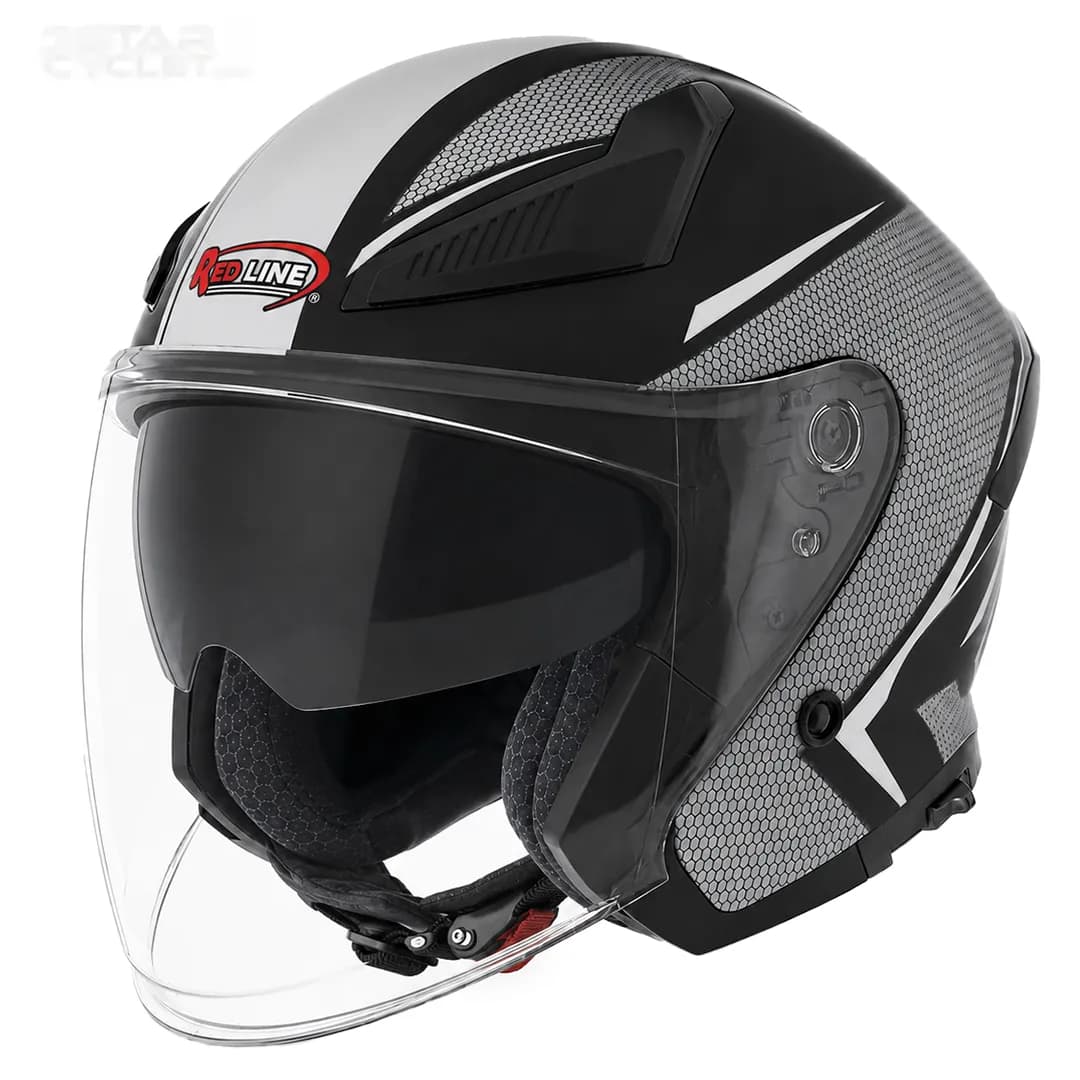 کلاه کاسکت بدون فک ردلاین مدل 12-965 MATT BLACK GRAY SANE