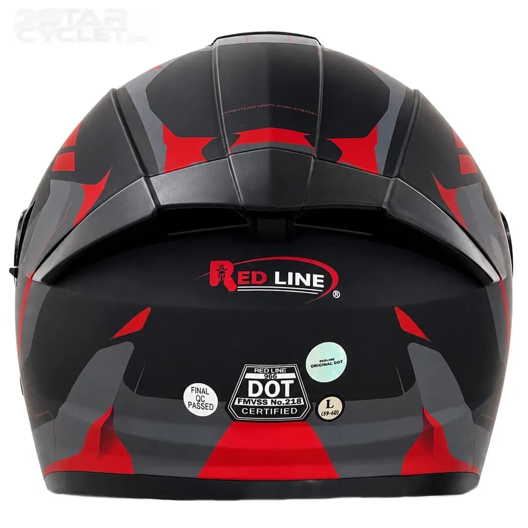 کلاه کاسکت بدون فک ردلاین مدل BLACK RED966 — تصویر ۵