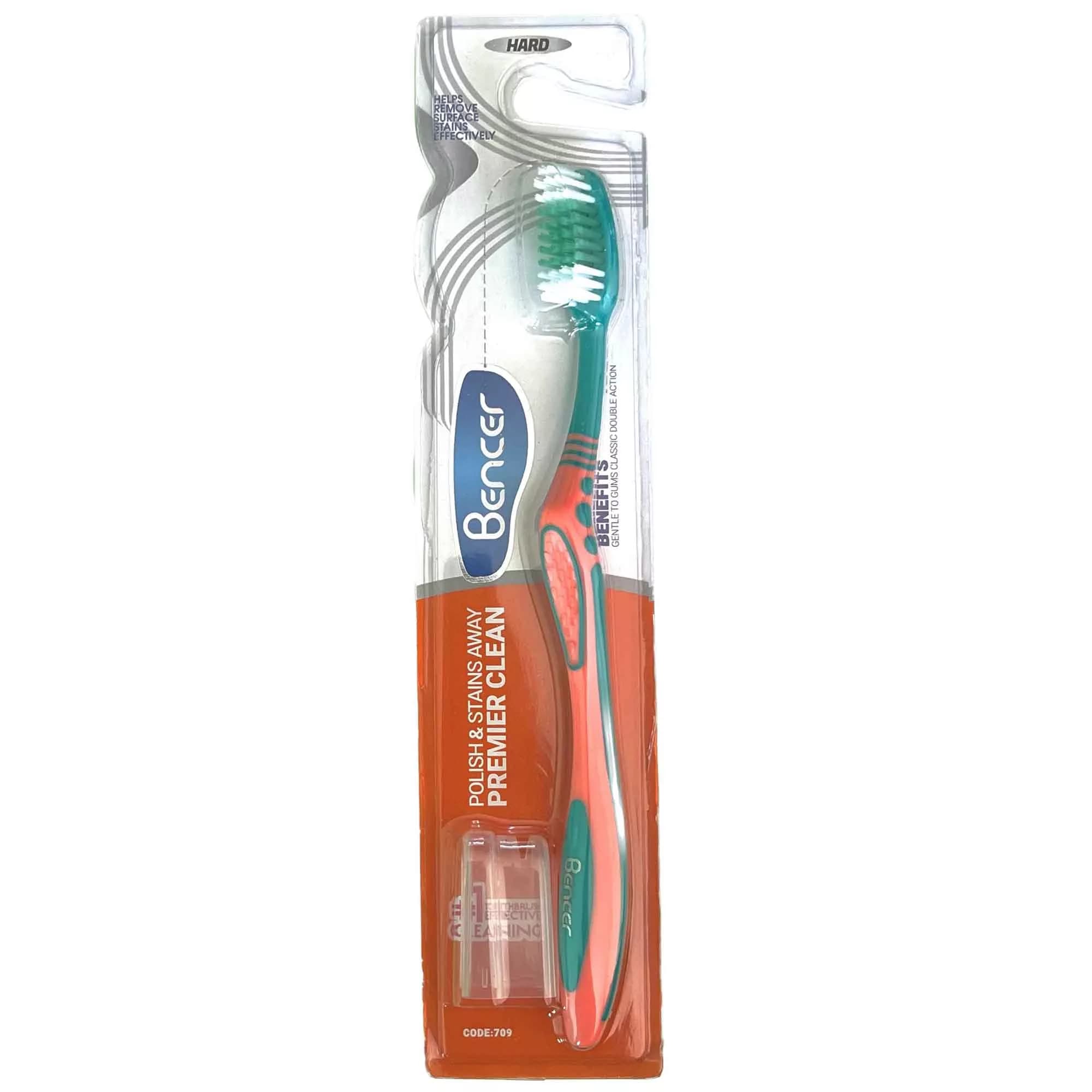 مسواک بنسر مدل PREMIER CLEAN با برس سخت بسته 3 عددی — تصویر ۴