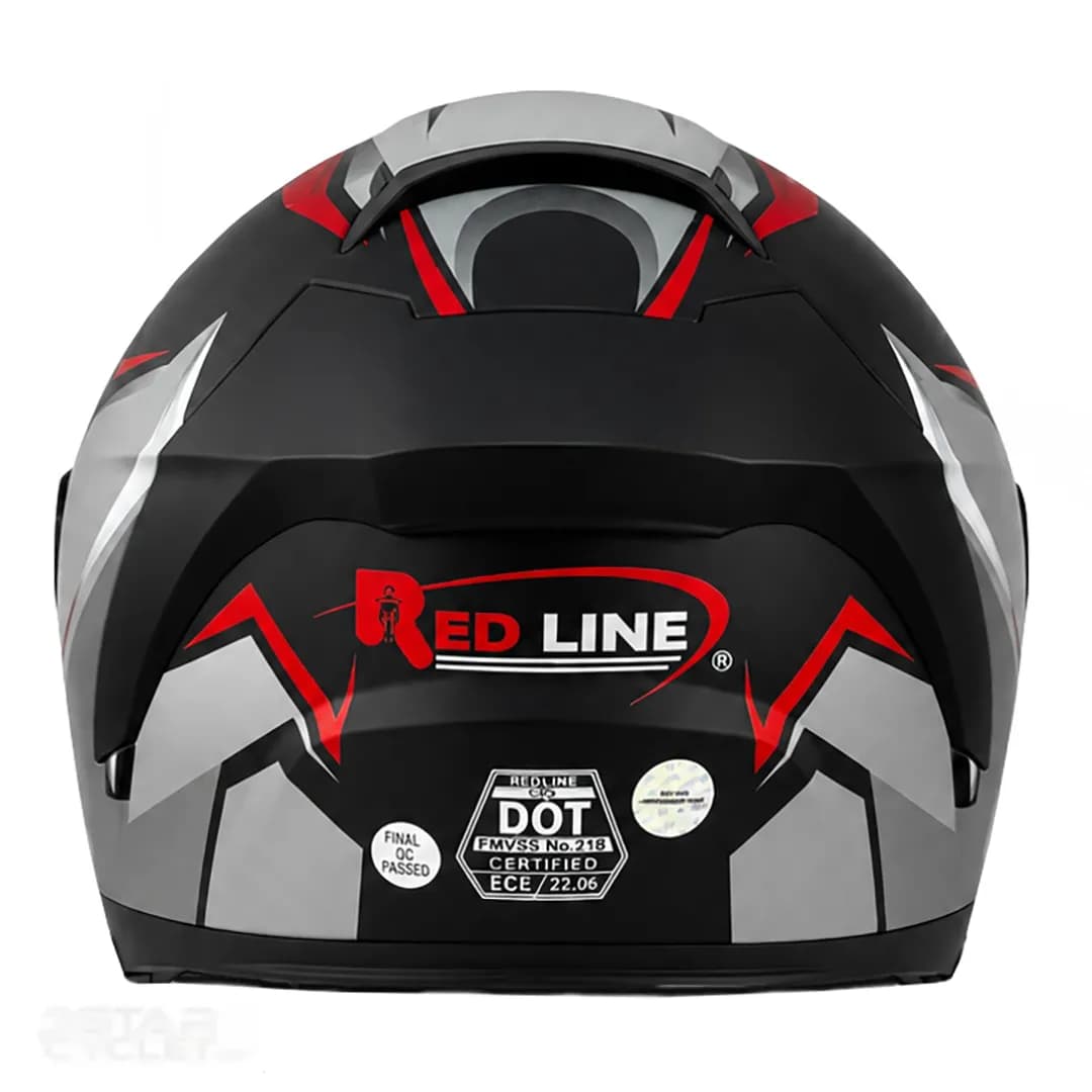 کلاه کاسکت فک ثابت ردلاین مدل MATT BLACK RED OVERTURE 942-4 — تصویر ۵