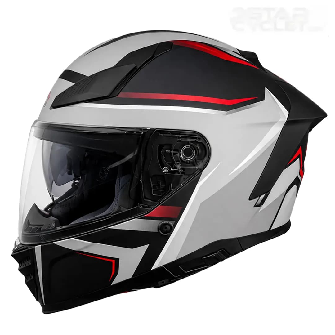 کلاه کاسکت فک ثابت ردلاین مدل MATT BLACK RED OVERTURE 942-4 — تصویر ۳