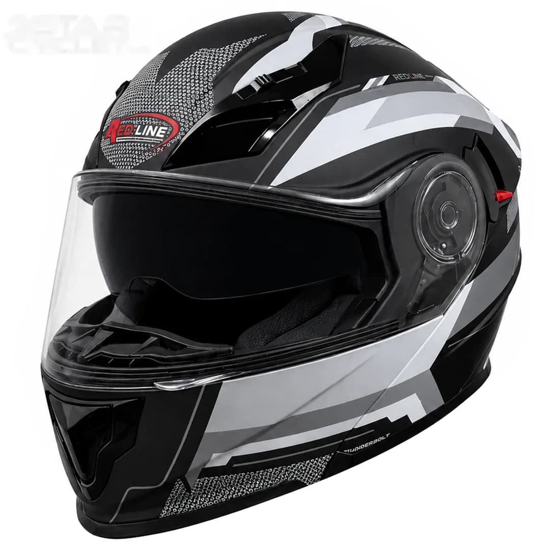 کلاه کاسکت فک متحرک ردلاین مدل 28-939 MATT BLACK GRAY WIZARD