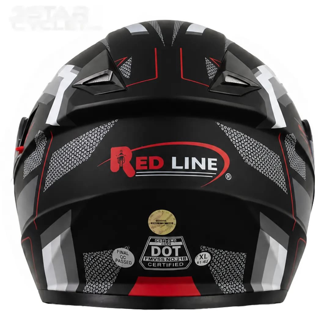کلاه کاسکت فک متحرک ردلاین مدل 27-939 MATT BLACK RED WIZARD — تصویر ۶