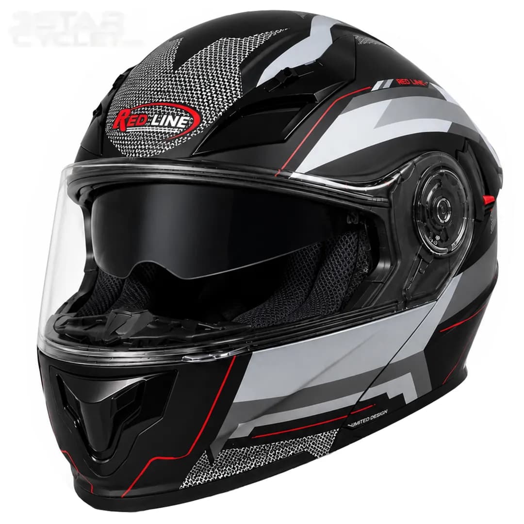 کلاه کاسکت فک متحرک ردلاین مدل 27-939 MATT BLACK RED WIZARD — تصویر ۲