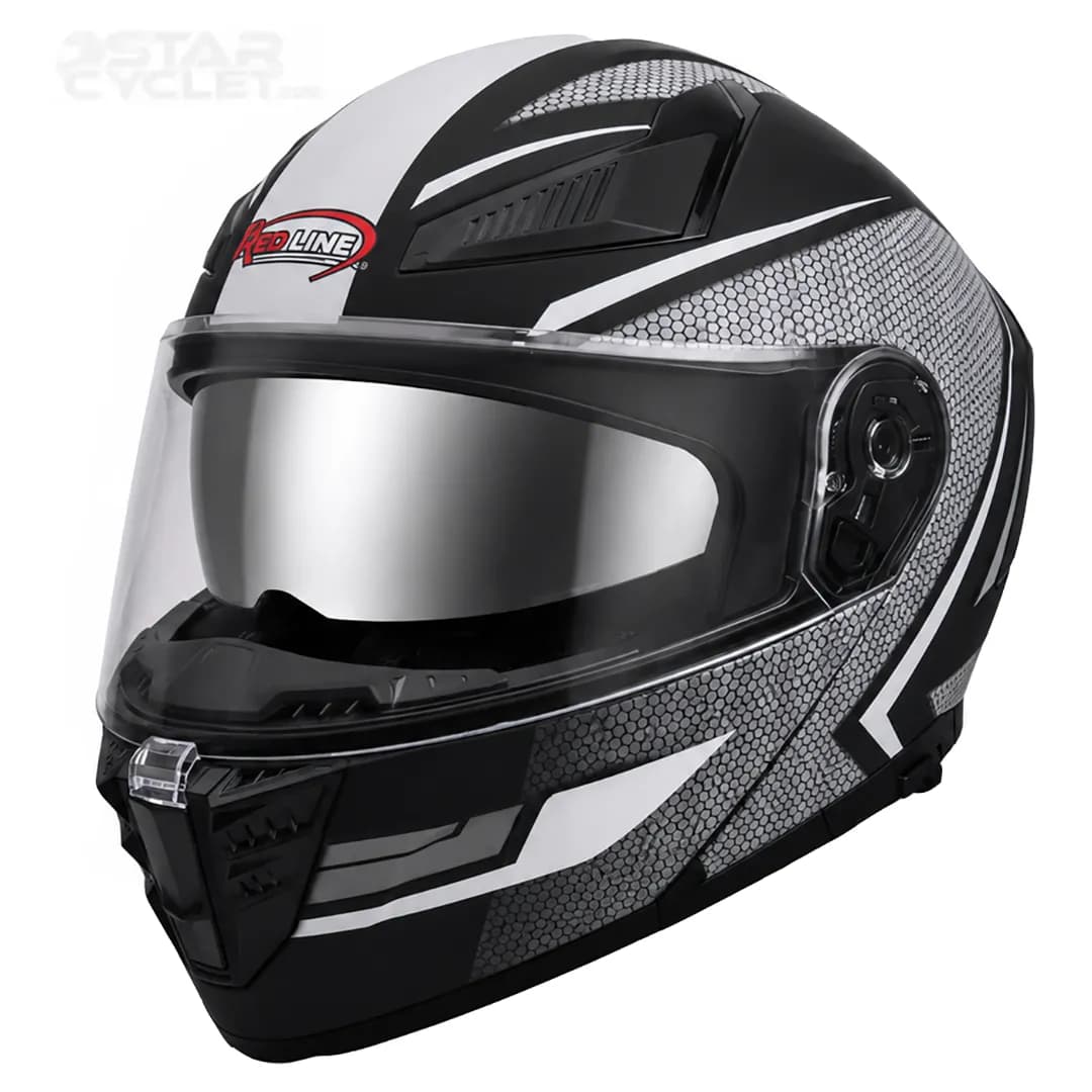 کلاه کاسکت فک متحرک ردلاین مدل 19-960 MATT BLACK GRAY SUN