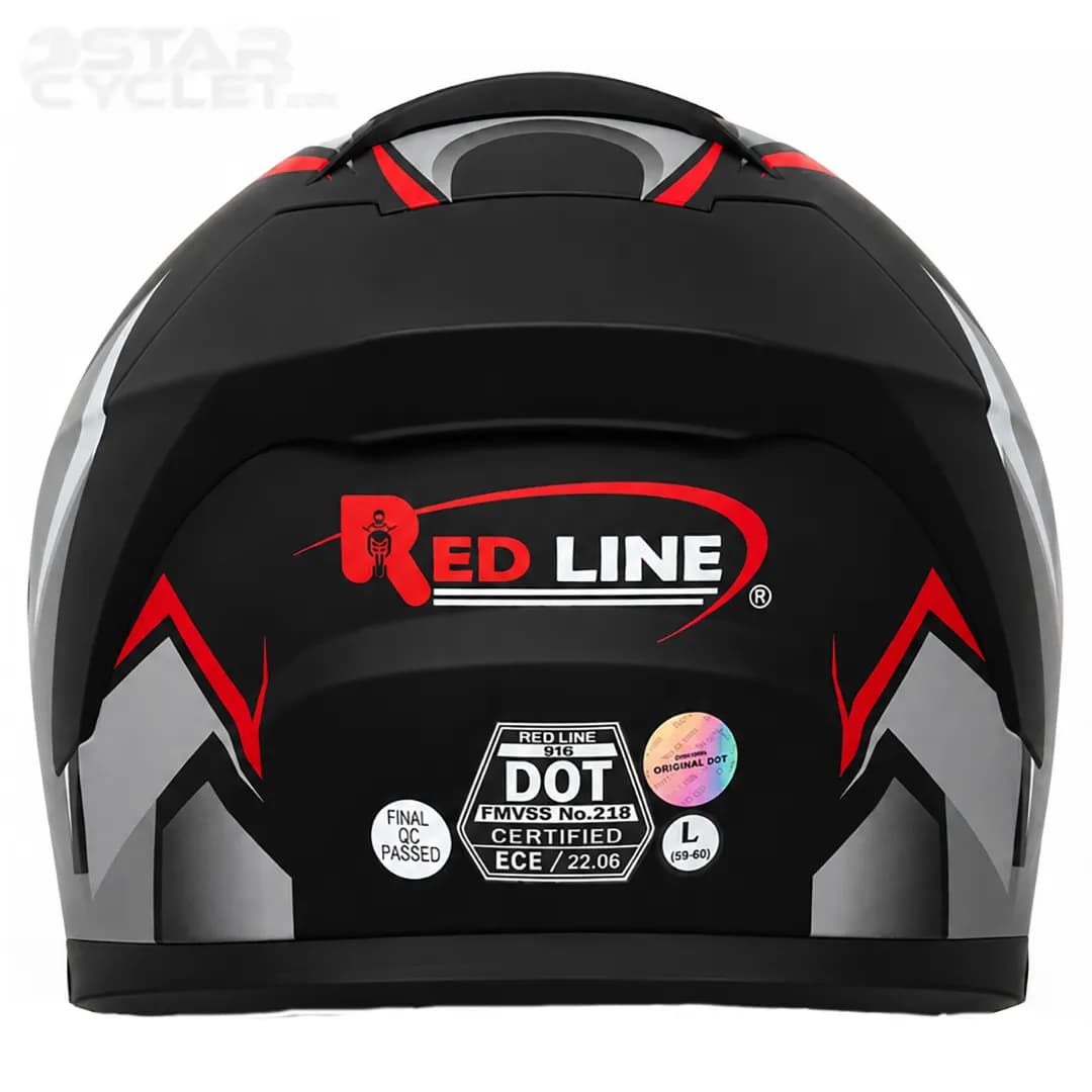 کلاه کاسکت فک متحرک ردلاین مدل 16-960 MATT BLACK RED GRAY PASSION — تصویر ۶