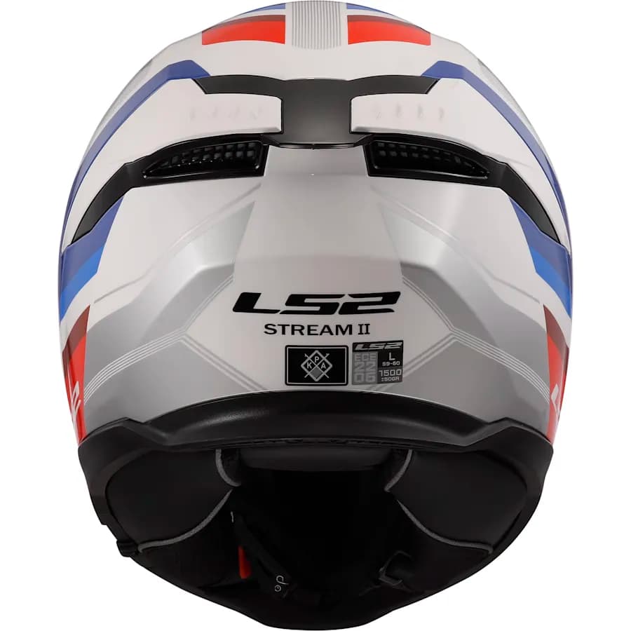 کلاه کاسکت فک ثابت ال اس 2 مدل STREAM2 FF808-2 SHINE WHITE BLUE RED — تصویر ۵