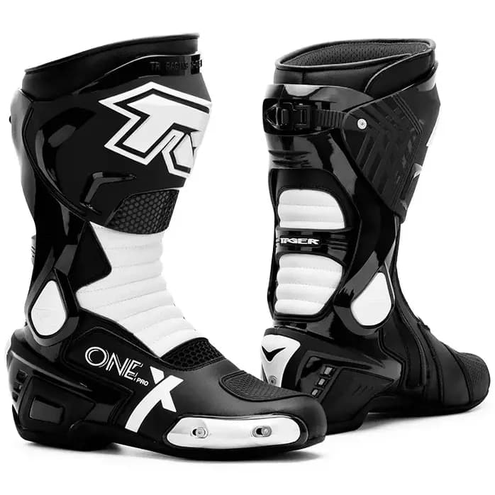 بوت ریسی موتورسواری TIGER مدل X ONE PRO BLACK WHITE
