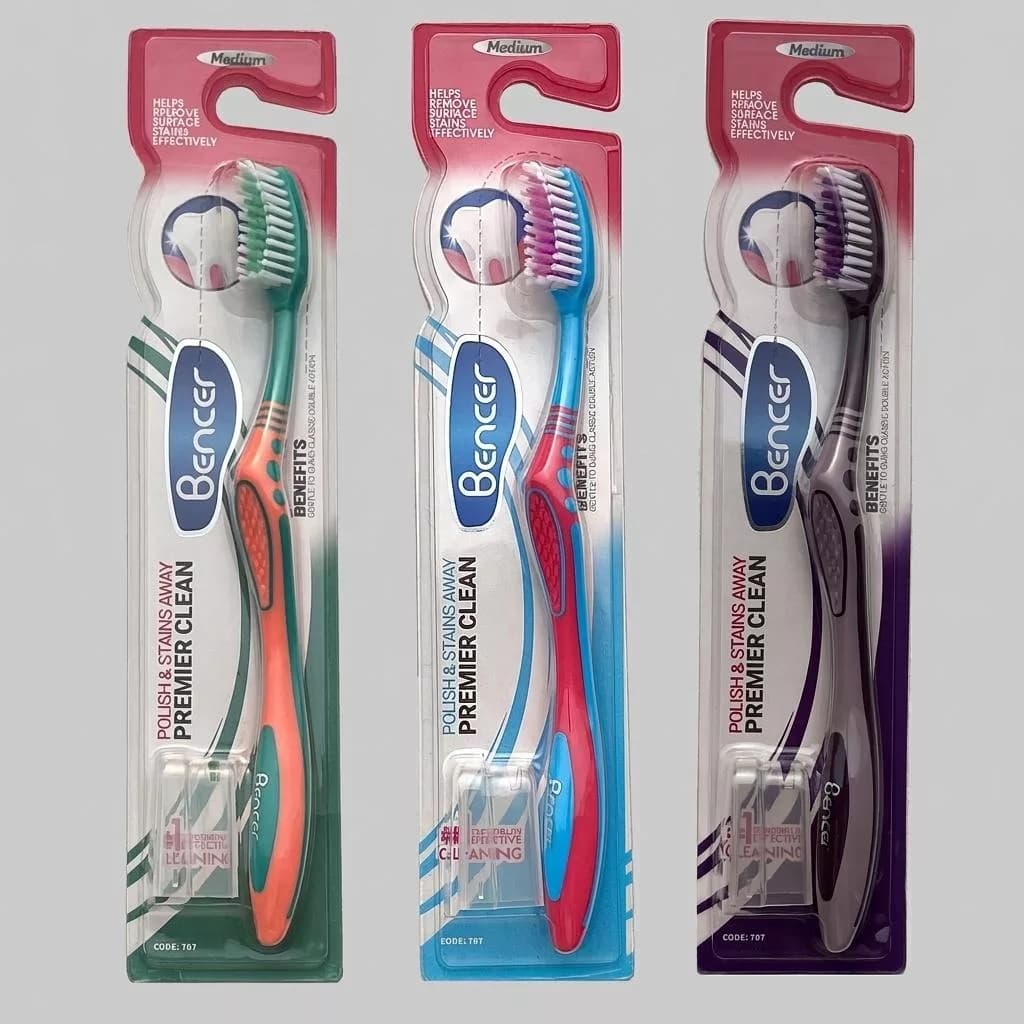 مسواک بنسر مدل PREMIER CLEAN با برس متوسط بسته 3 عددی
