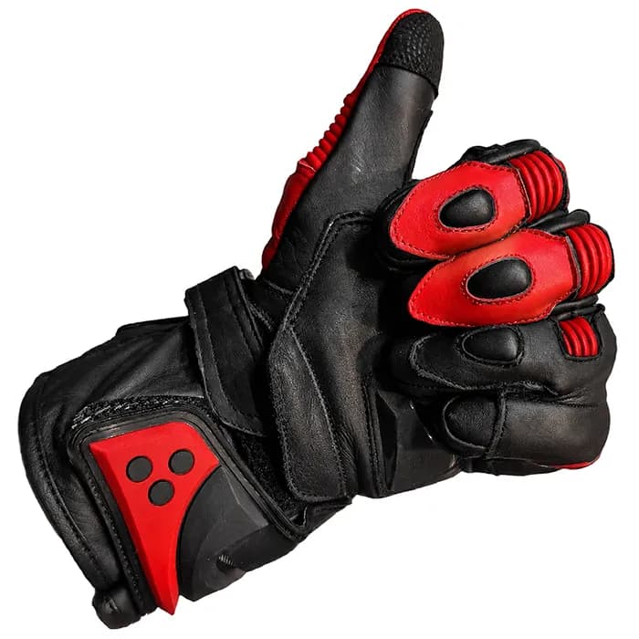 دستکش چرمی زمستانی آلپین استار مدل BLACK RED — تصویر ۳