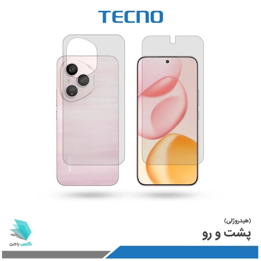 گلس هیدروژلی پشت و رو آنر 400 pro نسخه چین شفاف – برند تکنو