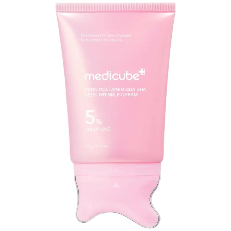کرم ضد چروک و سفتکننده گردن مدیکیوب با اپلیکاتور گواشا –MEDICUBE PDRN Collagen Gua Sha Neck Wrinkle Cream