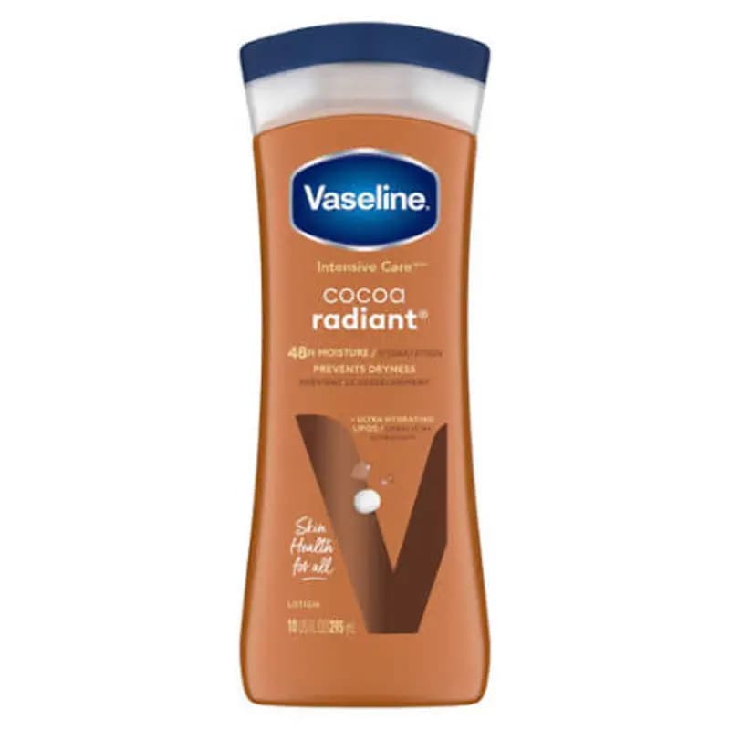 لوسیون بدن وازلین مدل Cocoa Radiant حاوی کره کاکائو و شی باتر