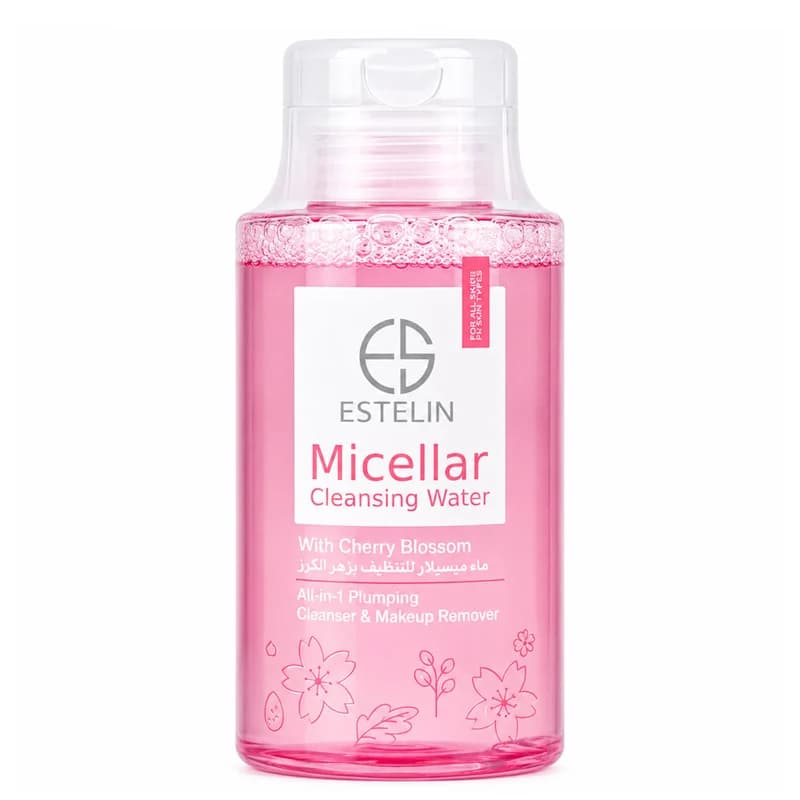 میسلار واتر پاککننده و شادابکننده استلین حاوی عصاره شکوفه گیلاس ESTELIN Micellar Cleansing Water with Cherry Blossom