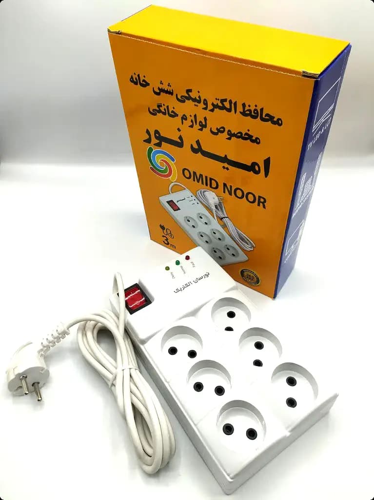 محافظ برق کامپیوتر 6 خانه با کابل 3 متری امید نور